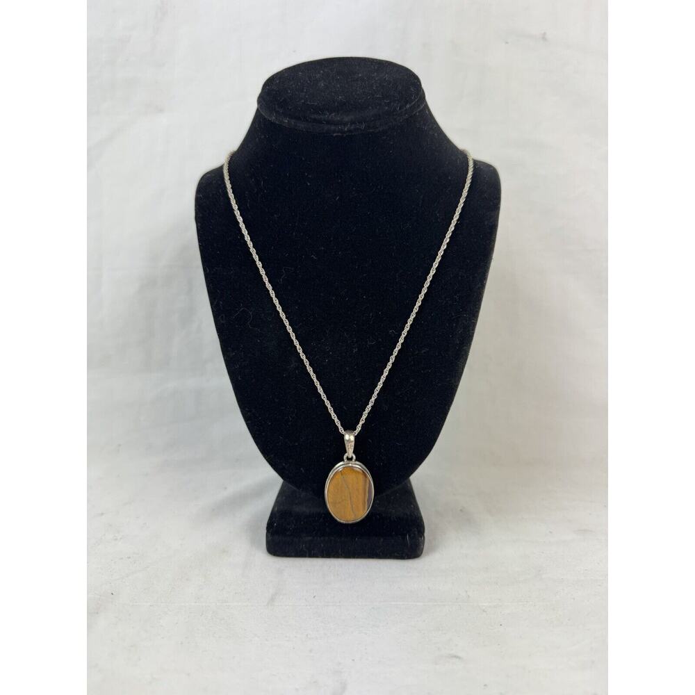 Beautiful Tigers Eye Pendant Necklace w/ 23.5” Chain